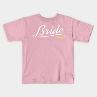 Bride with Gold Rings Wedding Calligraphy Kids T-Shirt